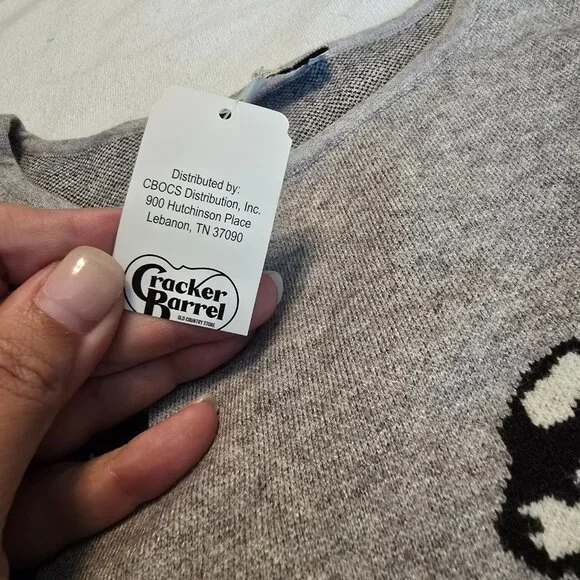 Cracker Barrel Astrologie Small S Sheep Lamb Black White Sweater Crew Sweatshirt - Picture 9 of 16